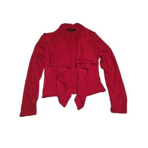 Romeo & Juliet Couture jacket Womens Small red faux suede waterfall open front